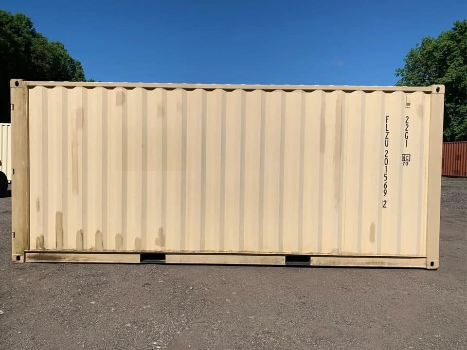 20′ x 8′ x 8.5′ Tall– Wind and Watertight Off Rent Used Shipping / Storage Container – Beige - Image 3